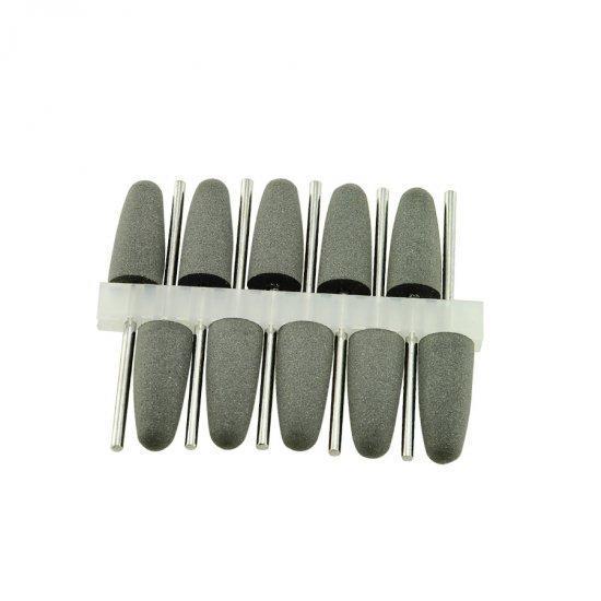 Pulidores de goma de silicona, fresas de pulido de diamante de 2,35mm, herramientas dentales grises, 50 Uds.