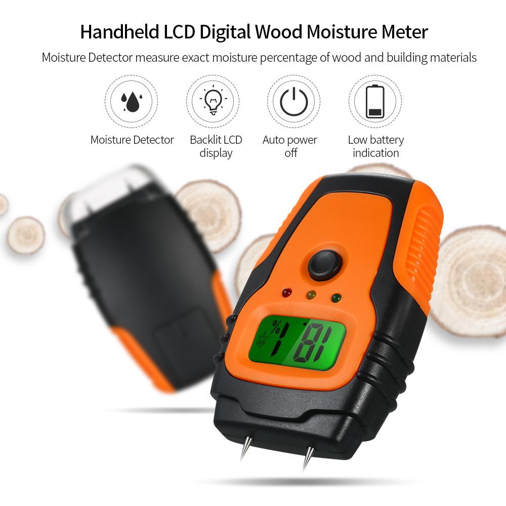 Wood Moisture Meter Handheld Building Material Hygrometer Mold Prevention Check Digital Humidity Sensor For Wall Floor Furniture