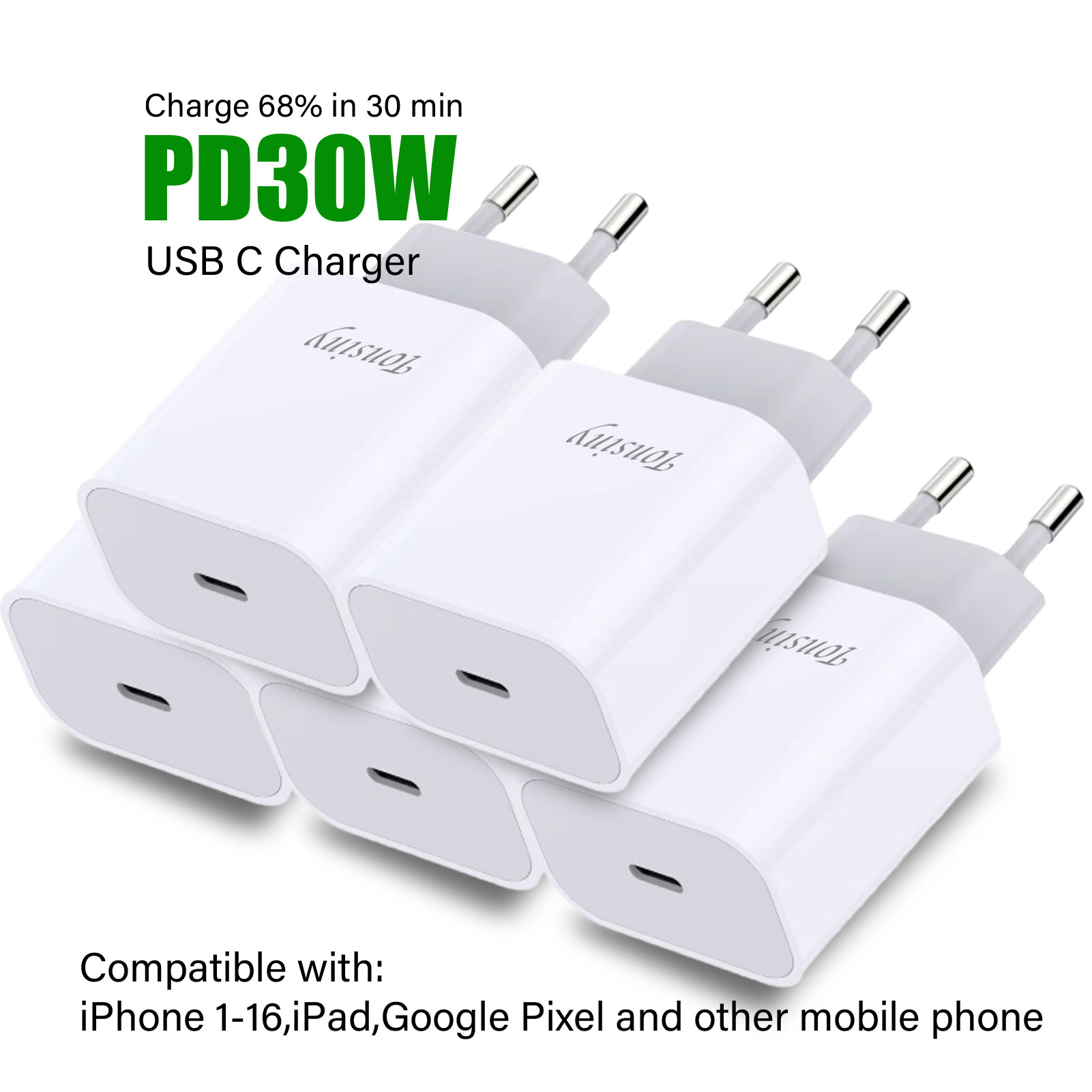 For PD 30W Charging For iPhone 14 Pro Max 13 12 mini 11 Fast Charger X XS XR 7 8 6 Plus SE Phone Accessories: EU