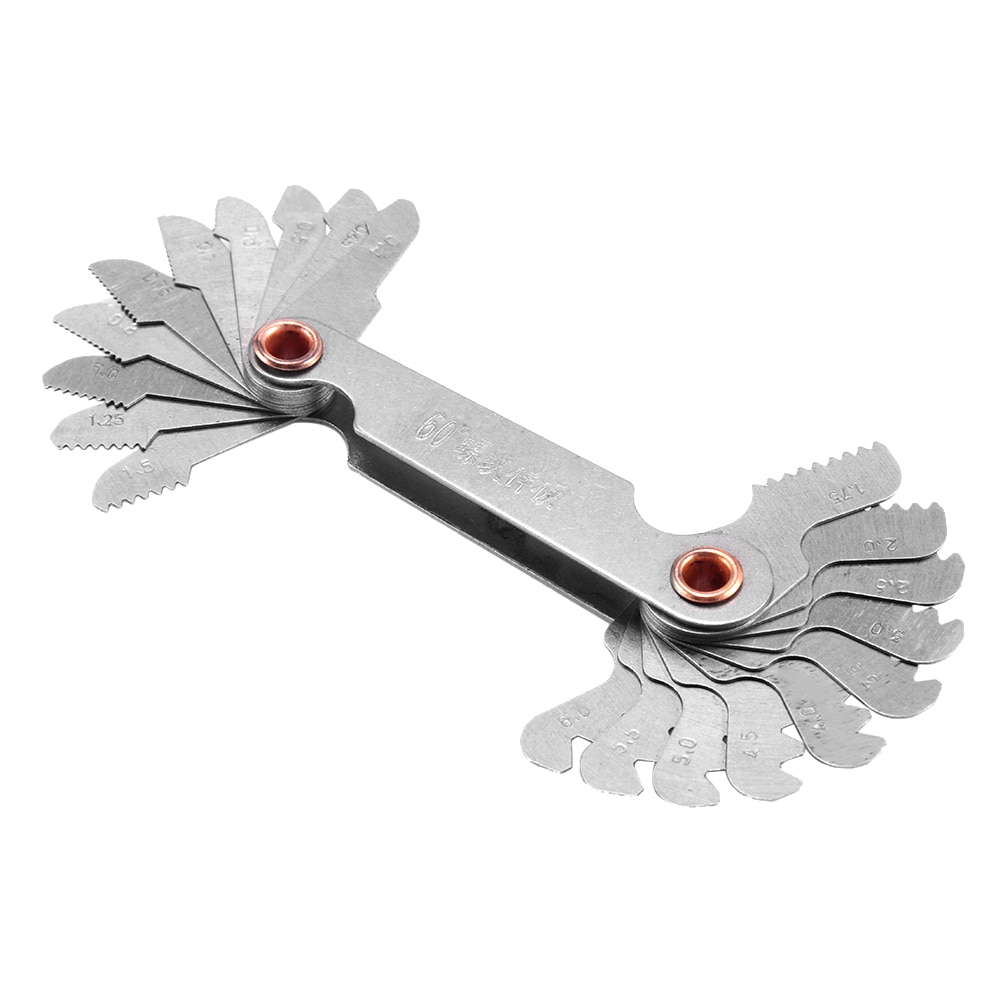 Steel Thread Measuring Gage Metric Whitworth Screw Pitch Gauge 60 Degree