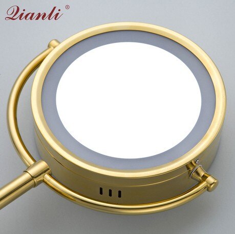 Thousands of copper beauty mirrors Bathroom bathroom vanity mirrors Double-sided magnification wall-mounted folding telescopic m