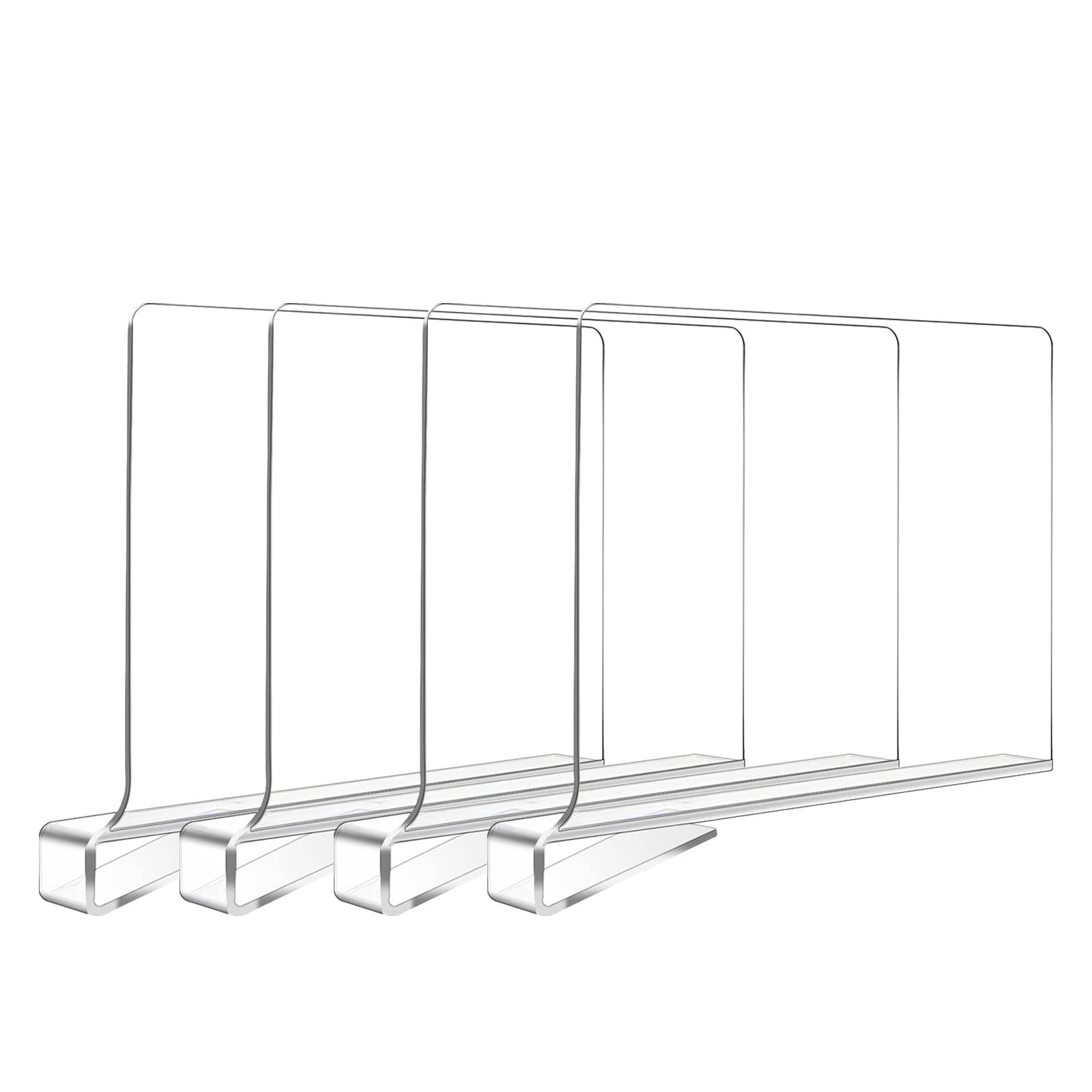 Acrylic Shelf Dividers 6 Pack Clear Shelf Divider for Closets Plastic Shelve Divider for Clothes Purses Separators Wood Shelves: 4pcs