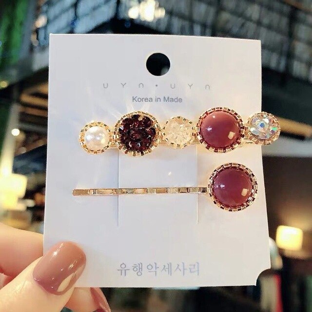 Korea Striped Bow Headband for Women Rhinestone Hairband Beads Bezel Girls Hair Accessories Simple Headwear: 08