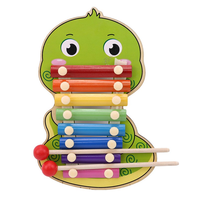 Kids Rainbow Xylophon Animal Pattern Hand knock Music Instruments Piano Baby Educational Toys Xylophon Toys For Children: Snake