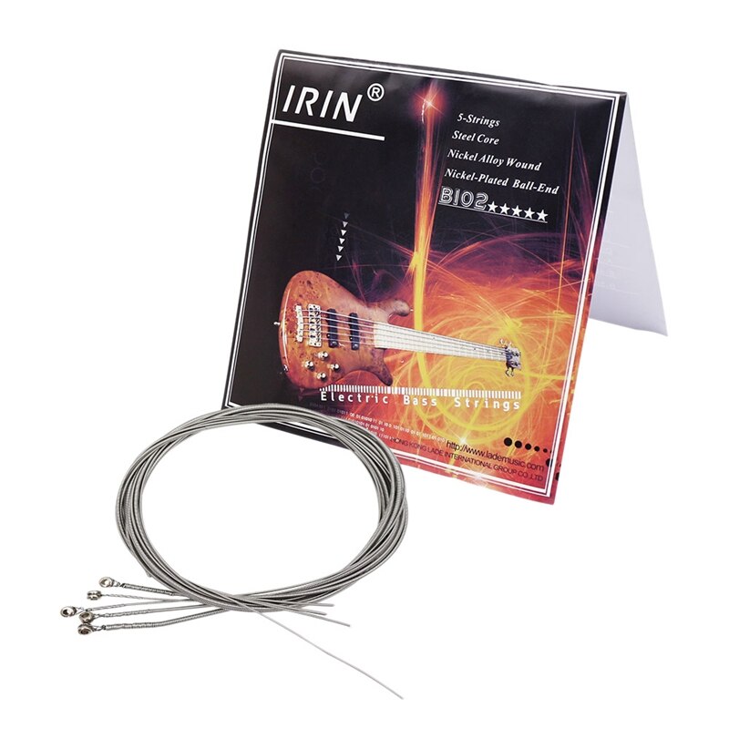 -IRin B102-cuerdas de bajo eléctrico, 5 uds., núcleo de acero de aleación Chapado en níquel, cuerdas envueltas, accesorios de repuesto para bajo