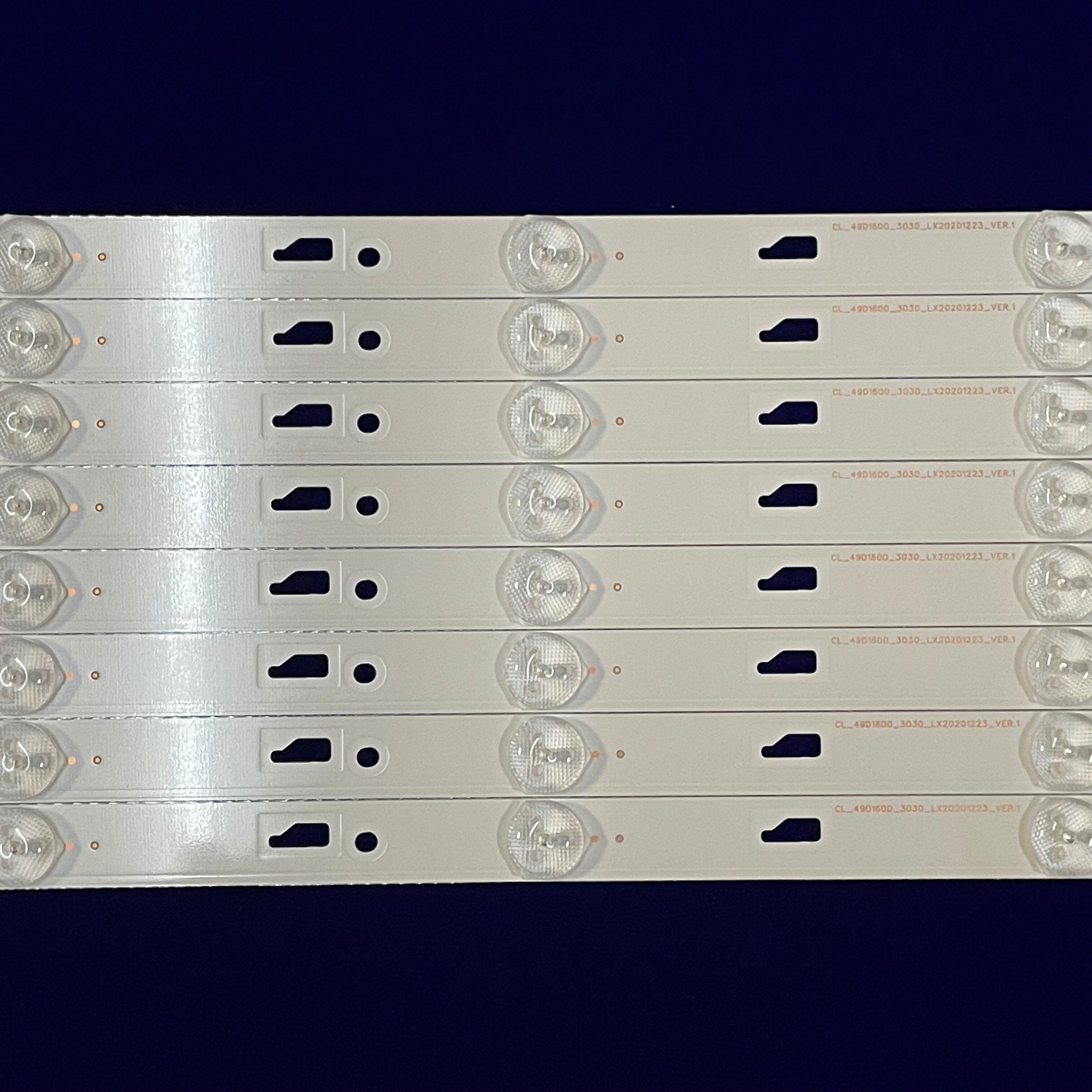 Bande LED pour TCL 49D1600 ODM 49 _ d1600 8X5 3030C 49E301 49U3600C CRH-AT493030080569QREV1.0 8 pièces