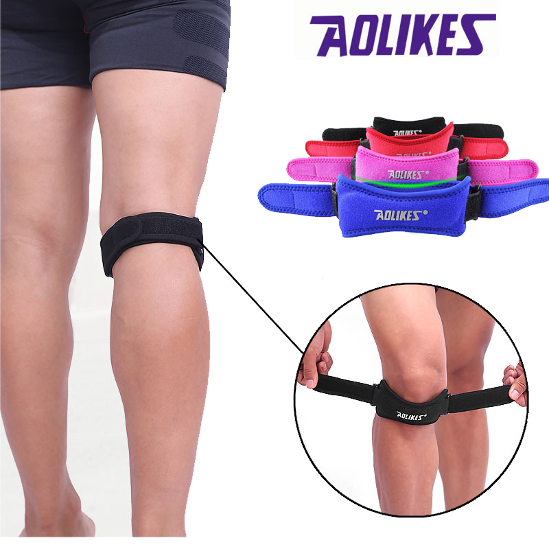 AOLIKES-rodillera ajustable para deportes al aire libre, soporte de rodilla para correr, funda para rótula, gorra de protección, estabilizador de baloncesto, previene daños, 1 ud.