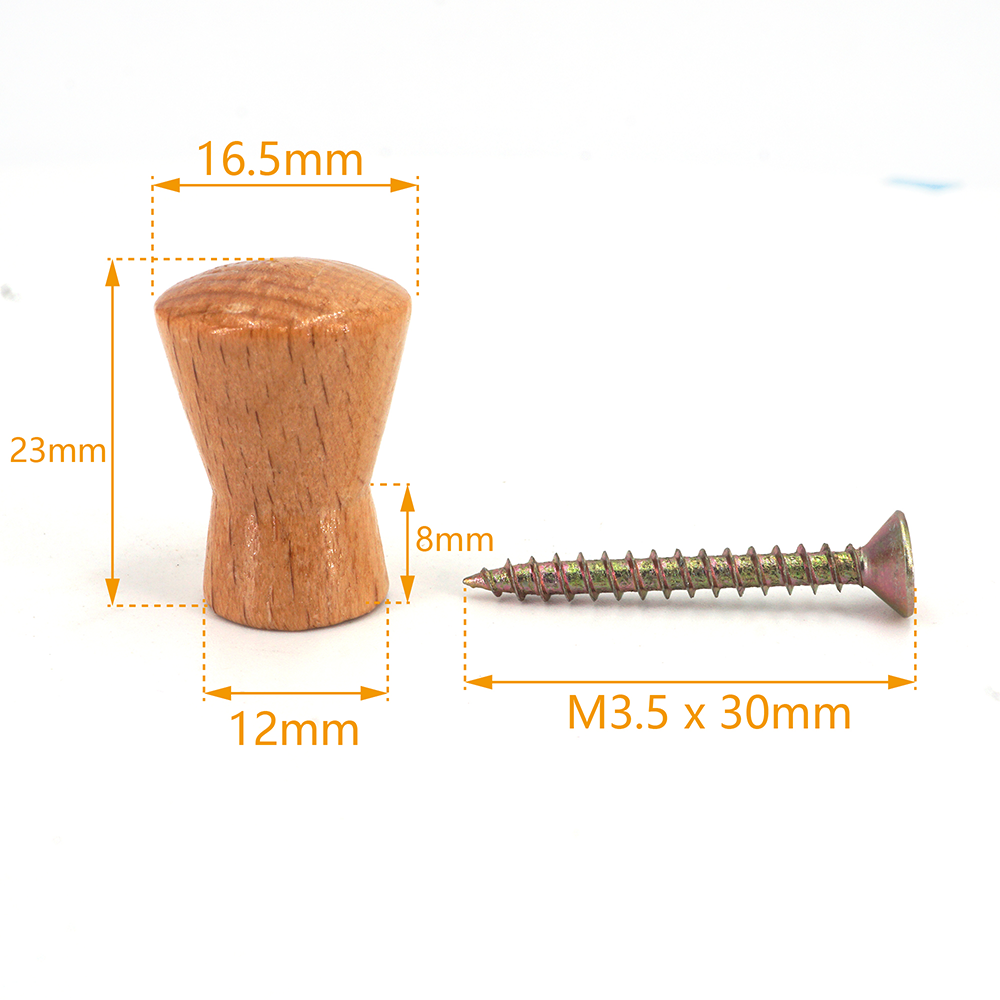 Mini houten knop kast kledingkast lade meubilair ronde handgreep 16,5 mm diameter