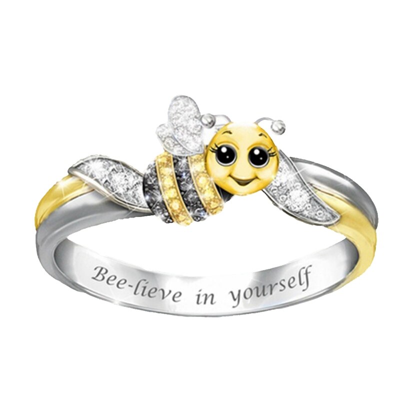 Biene-Lieve in Sich Selbst exquisit Ring Nette Biene Kristall Engagement Ring Auf Lagerbier