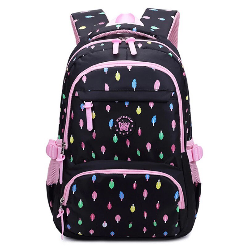 Sac à dos Oxford pour enfants et adolescentes, avec fermeture éclair, pour ordinateur portable, pour filles: Black