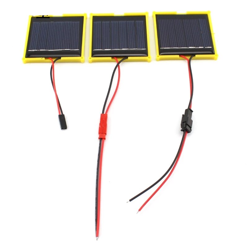 2 sztuk mini panele słoneczne DC 3V 100ma z JST/SM/Dupont wtyczka połączenia dla DIY Model montaż baterii moduł ładowania komórki