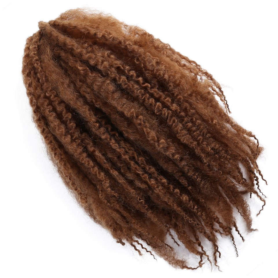 Meifan afro kinky twist hår hæklede fletninger blødt flet hår 18 tommer krøllet hæklet fletning hårtilbehør: 27 / 3 stk / parti