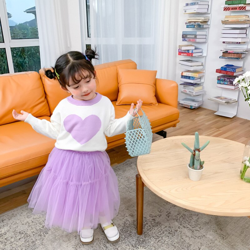 Barnkjol våren tjejer enfärgad spets prinsessa mesh kjol småbarn baby härliga pösiga bomullskjolar för barn