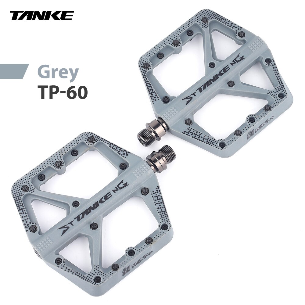 TANKE-Pedal de nailon para bicicleta de montaña, antideslizante, ancho, DU + 1 rodamiento, accesorios para ciclismo todoterreno, plataforma Universal BMX: Gris claro