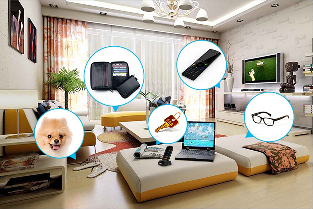 Key Finder Wireless Locator Tracker Smart Activity Tracker Anti-Lost for Phone Luggage Bag Pet Remote Control with torch