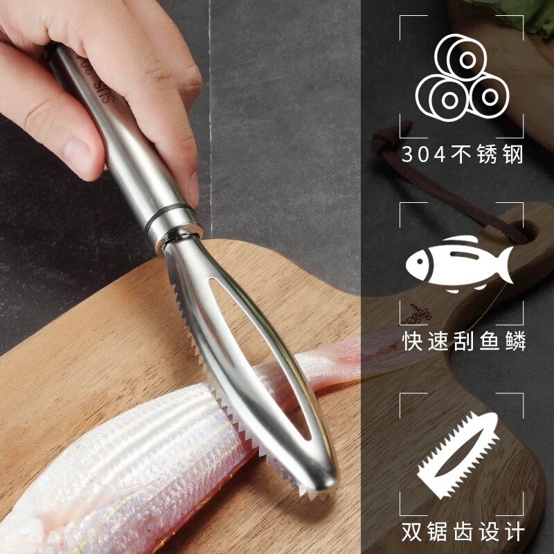 Grattoir à écailles de poisson en acier inoxydable, râpes à gratter, élimination rapide du poisson, nettoyage, éplucheur, pincettes à os, gadget