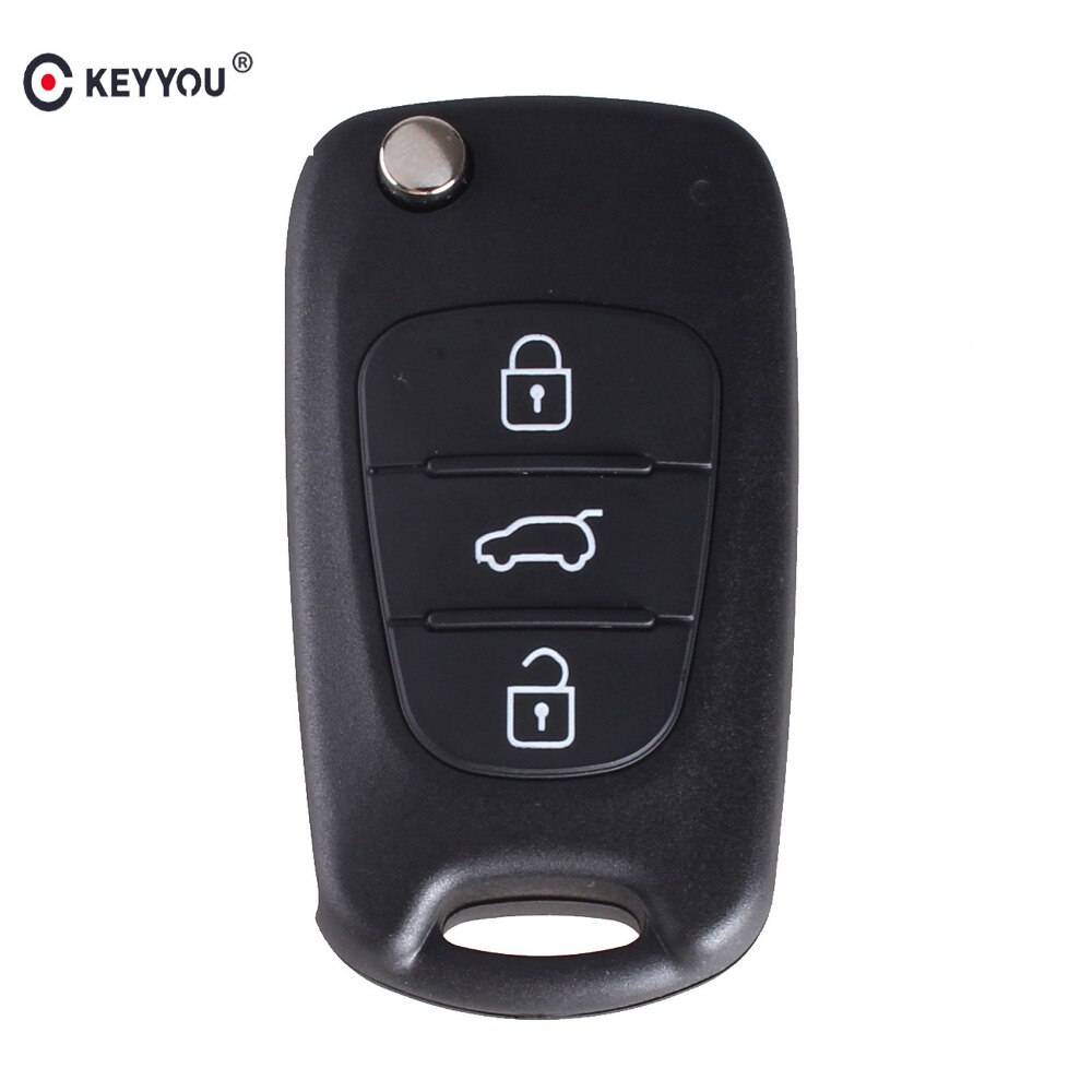KEYYOU Remote Flip Folding Key Shell Case 3 Knoppen Fit Voor Kia Keyless Entry Fob Cover Auto Alarm Behuizing