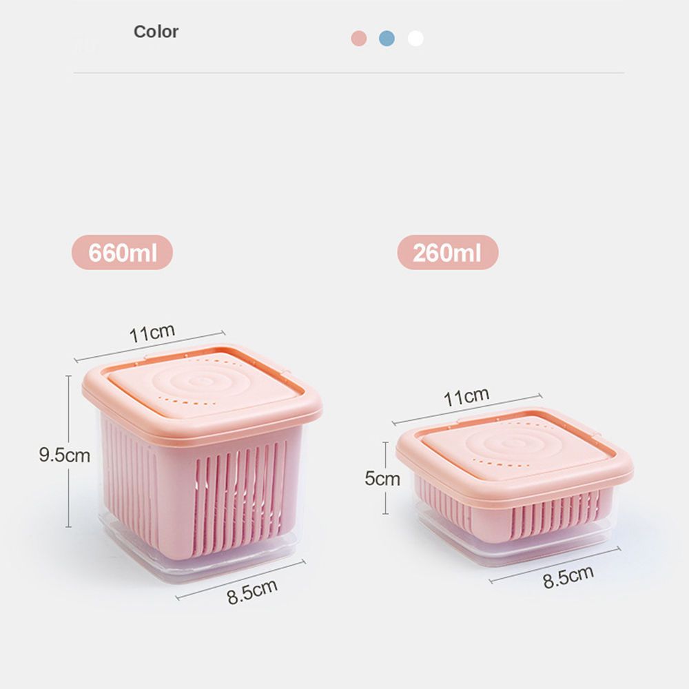 Gadget de cuisine en plastique épais Double couche scellé, conteneur de gingembre, conteneurs de stockage de fruits, plateau de légumes, boîte de rangement pour réfrigérateur