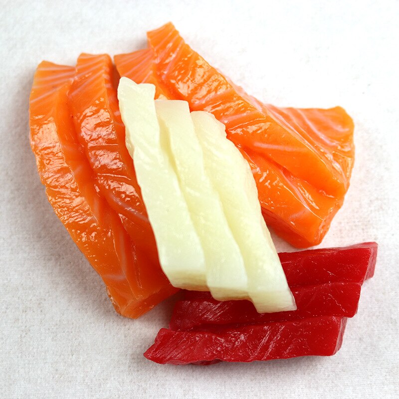 1pc Simulated Japanese Sushi Salmon Simulation Tuna Model Salmon Sushi Food Model Photo Props Sushi Tuna Kitchen Decoration