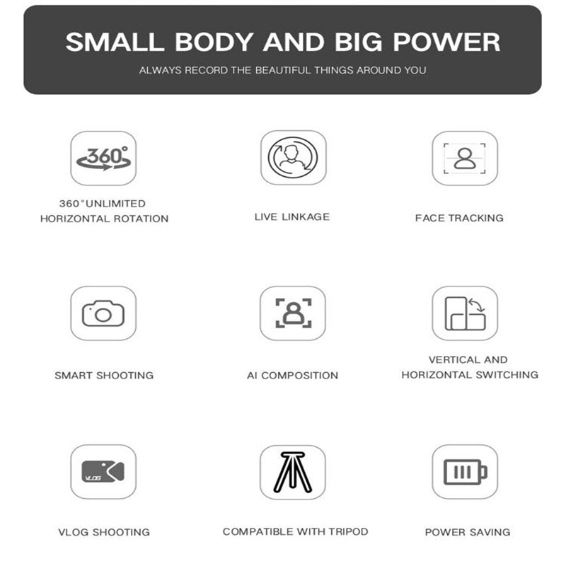 Smart AI Gimbal Selfie Sticks Robot Cameraman Object Tracking Face Tracking Camera Mobile Phone Stand For Mobile Live Broadcast