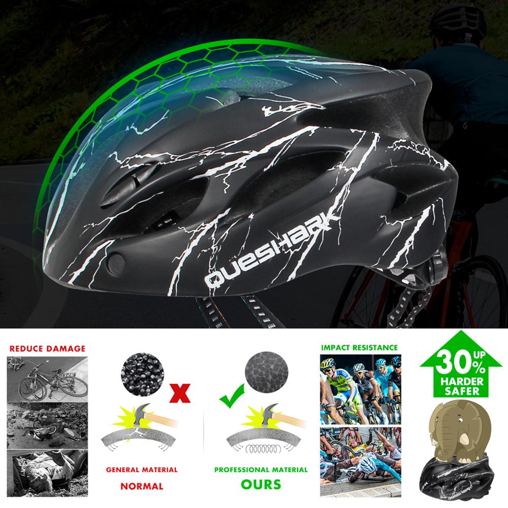 Queshark Fahrrad Helm Ultraleicht aufbringen Fahrrad Helm Reiten Berg Straße Fahrrad Angeformten Radfahren Helme Mit Brille