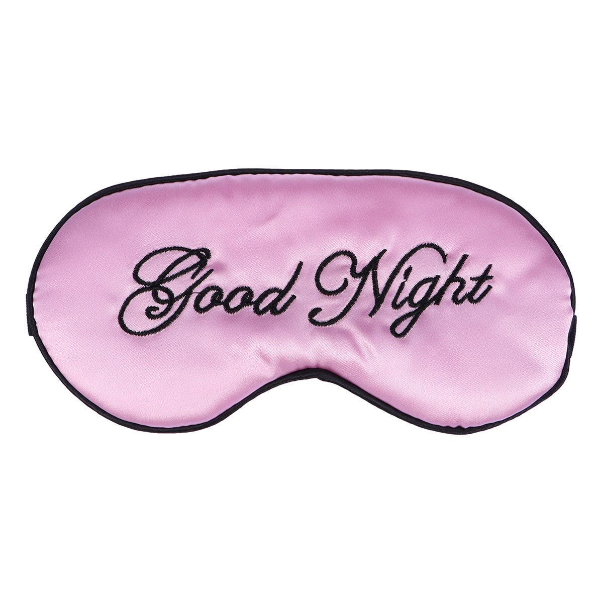Silk Sleep Eye Mask Embroidery Eyeshade Large Blindfold Night Blinder for Men Women and Kids: Pink