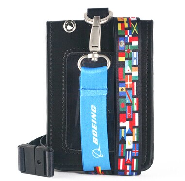 Nuovo Boeeing/Jeppesen Internazionale Universale Del Mondo di Bandiera Nazionale Cordino, multi-colore fionda per volo equipaggio di Cassa di Carta ID: Boeing e ID Case