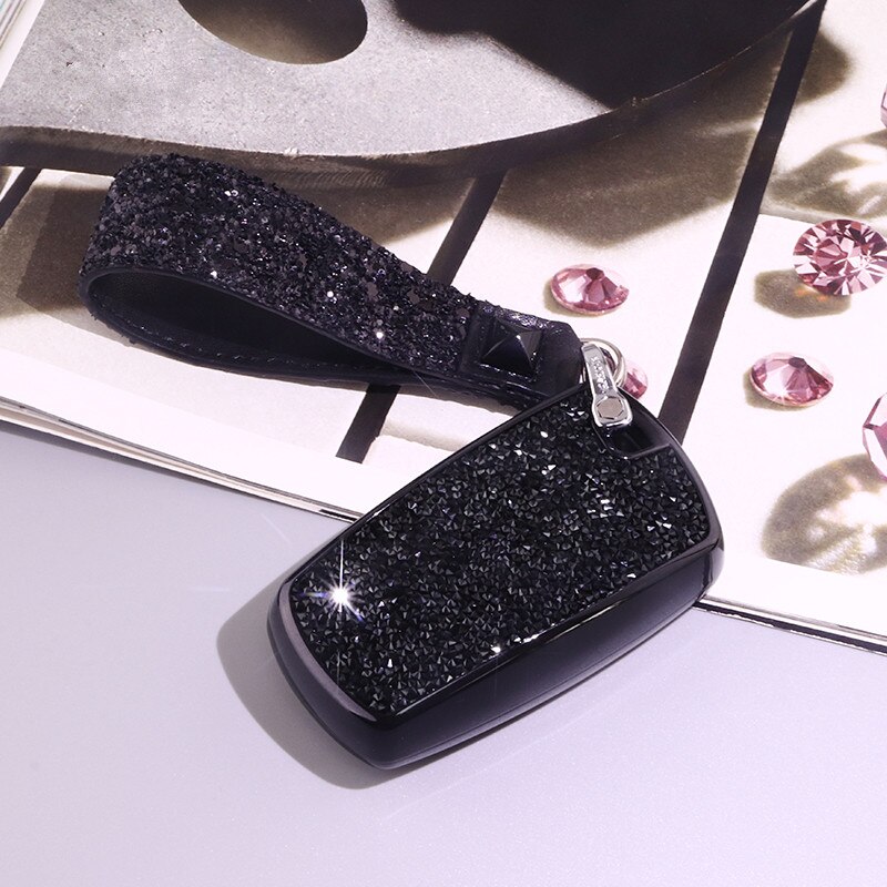 Luksuriøst stjerneklar bling krystal diamant bilnøglertaske til bmw 1/3/5/7 serie  x3 m2/3/4/5/6 interiør tilbehør nøglering