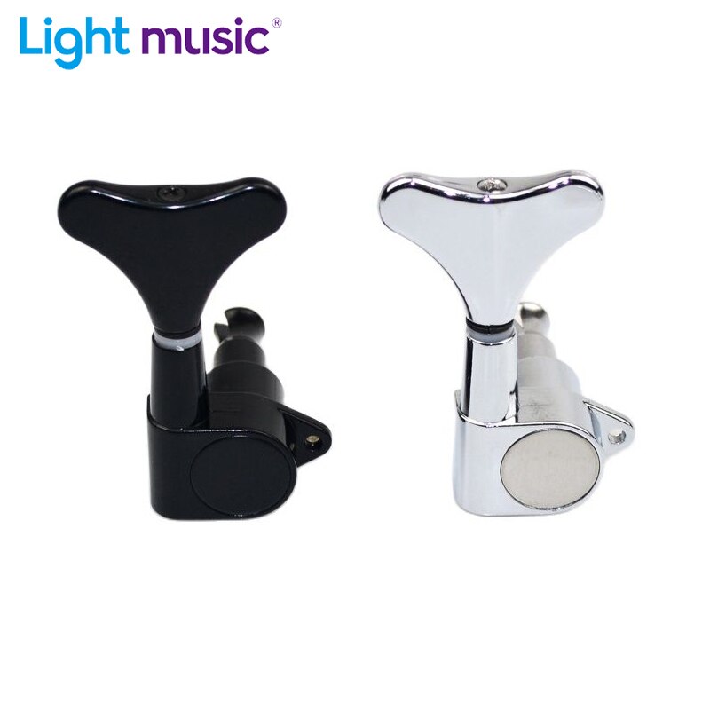 Accordatori sigillati per chitarra pedane accordatrici meccaniche 2R2L cromo nero per basso a 4 corde