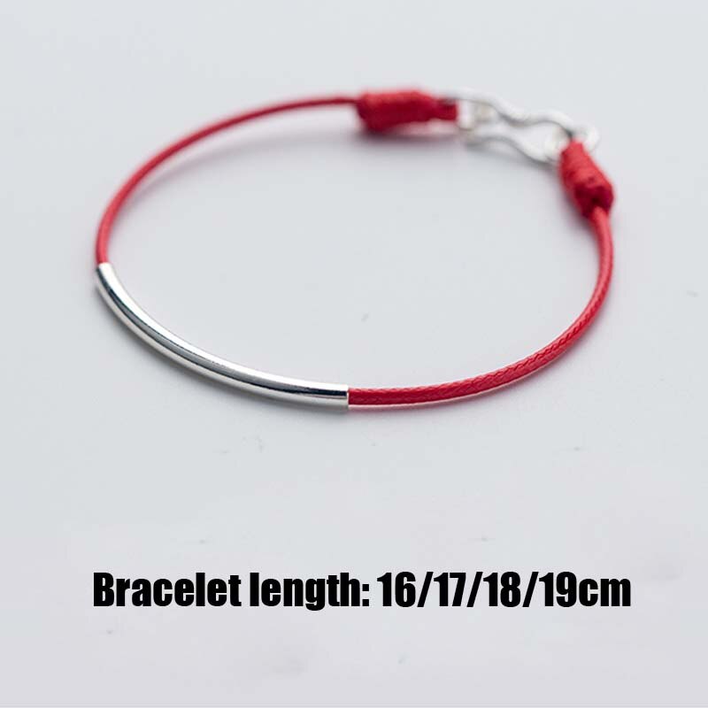 AIFENAO-pulsera de plata de ley 925 auténtica para hombre y mujer, brazalete de hilo rojo de la suerte para hombre y mujer, cadena de cuerda negra, joyería de , para niña