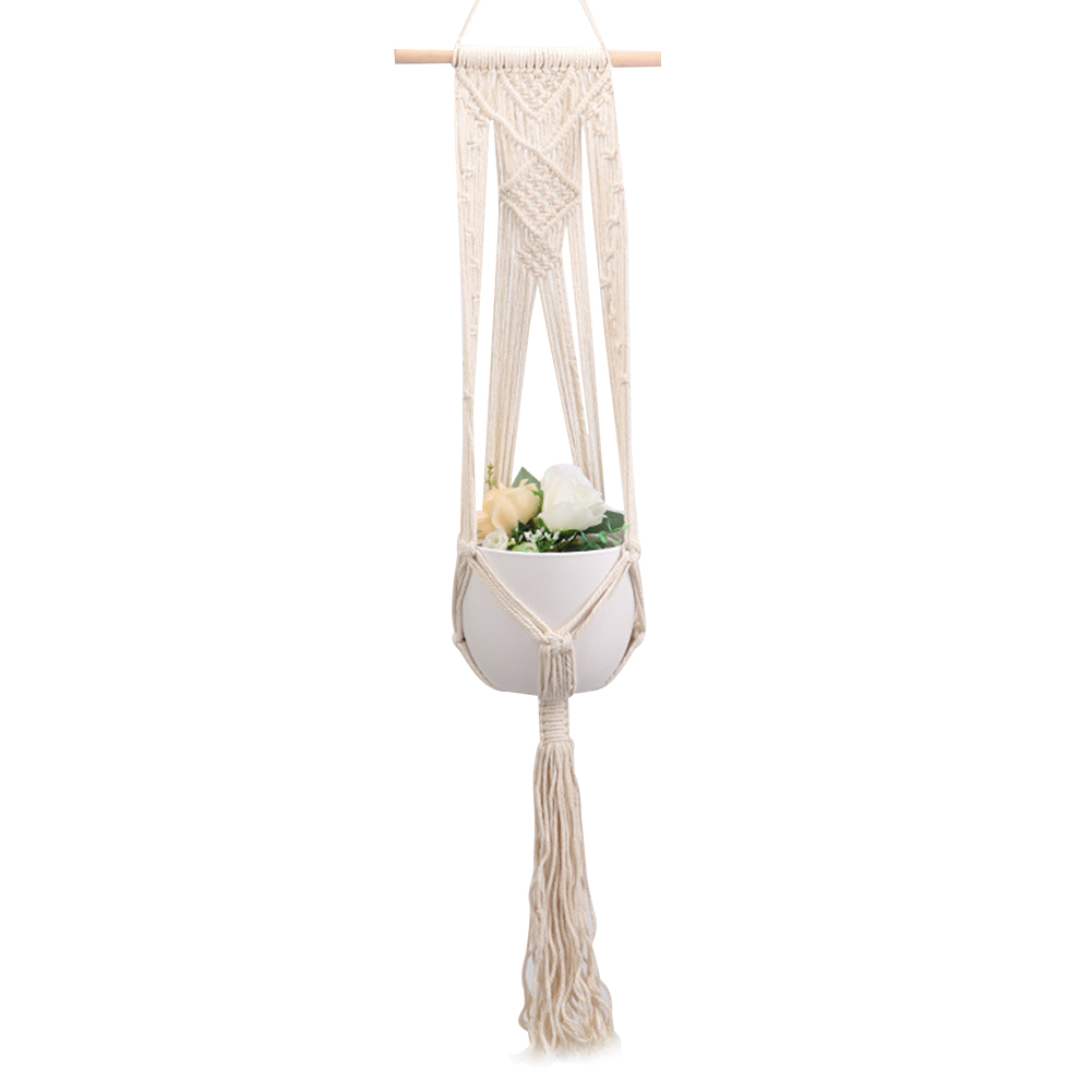 Flower Pot Net Bag Plant Hanger Handmade DIY Braided Knotted Rope Holder Home Garden Hanging Pot Basket Lanyard Decor: D
