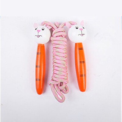Kids Springtouwen Mooie Cartoon Springtouw Met Houten Handgrepen Gevlochten Wirwar Touw Fitness Sport Springtouwen: rabbit