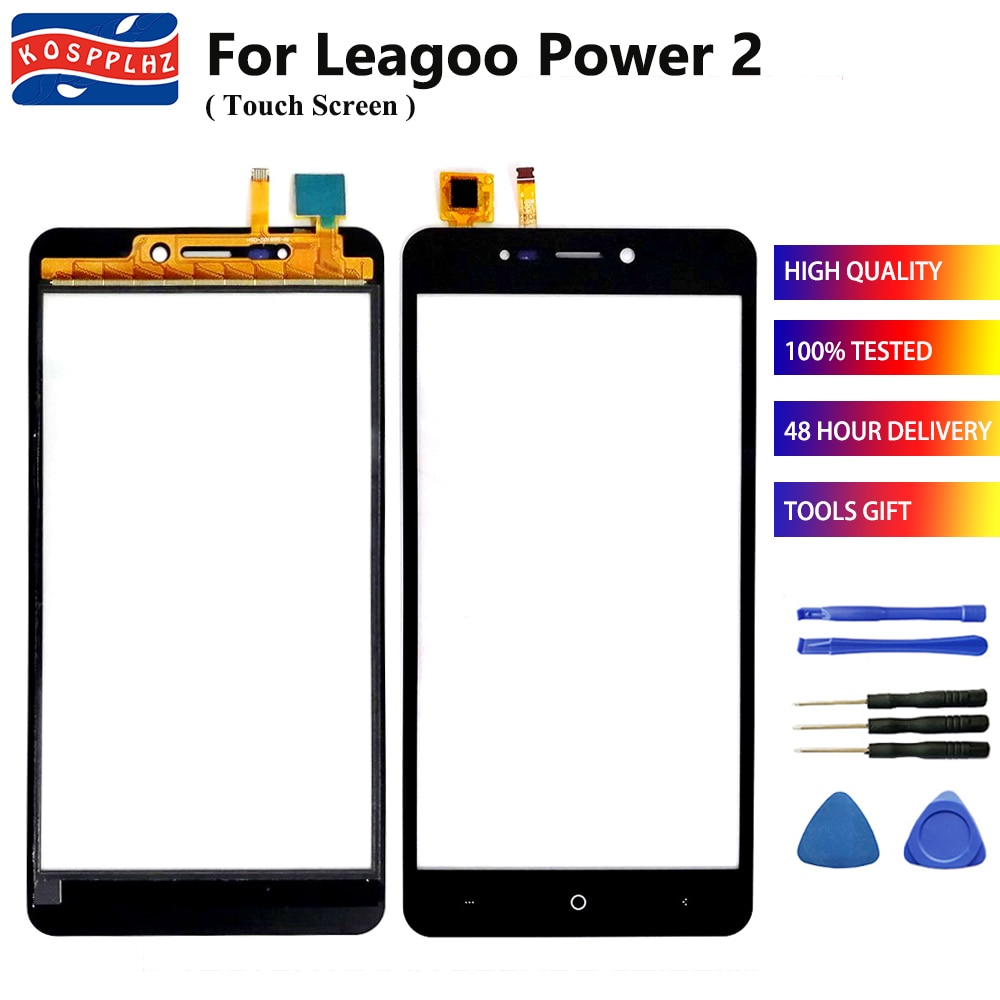 Voor Glas Voor Leagoo Power 2 Pro Touch Screen Outer Glass Panel Touch lens voor Leagoo Power2 Pro telefoon + tools + Adhesive