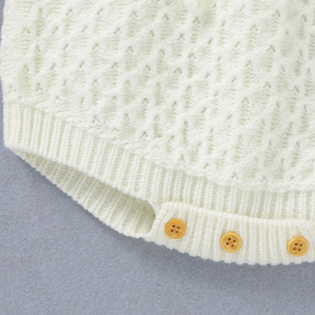 Tricot chandails body pour bébé couleur unie sans manches hiver tricot barboteuse fille garçons bouton tricot chandails combinaison