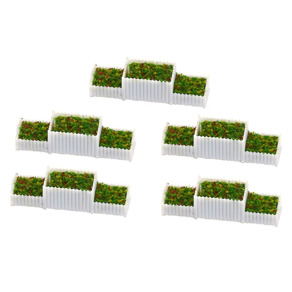 5Pcs E Bloembedden Planten Model Trein Tuin Landschap Architectuur Bomen Model Landschap-Ho 1:100