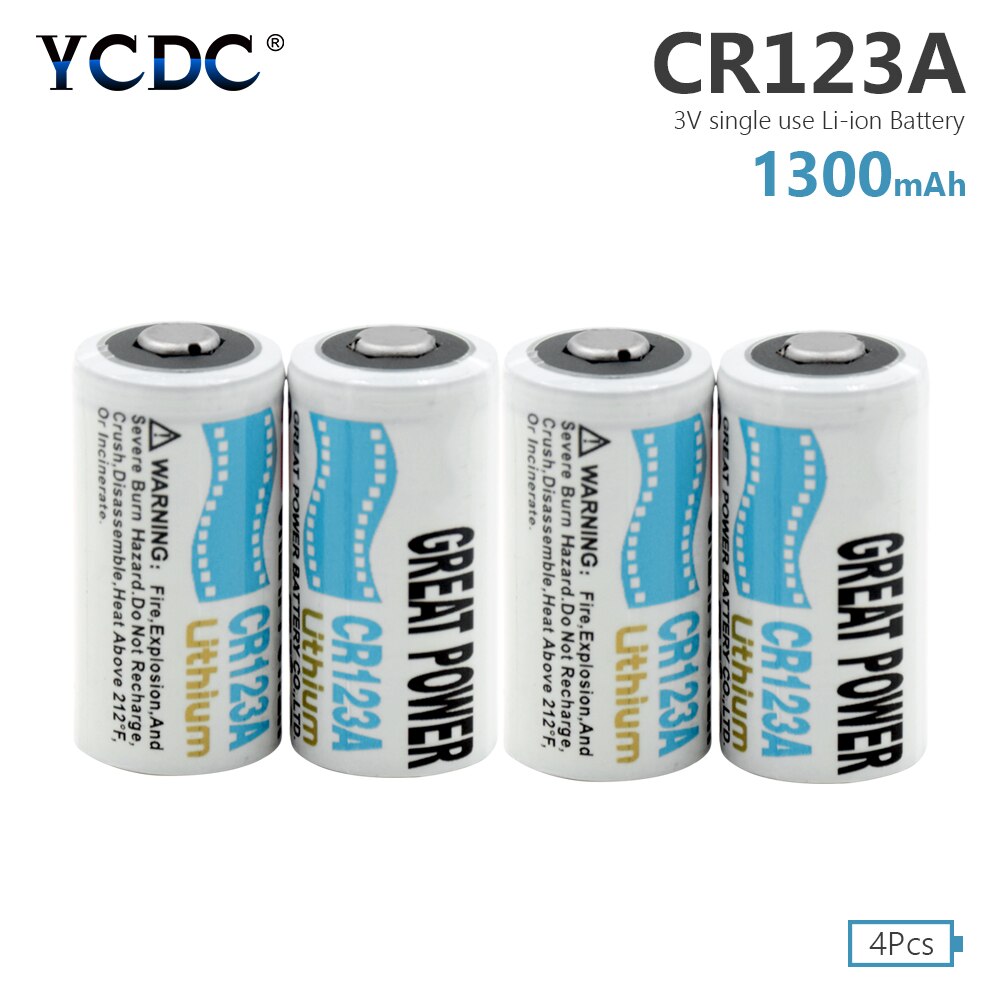 4pcs Lithium battery CR123 CR 123A CR17345 16340 cr123a 3v Non-rechargeable Batteries for Camera Gas meter primary dry battery