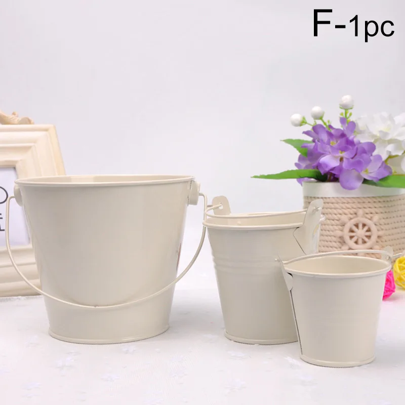 Hängande blomkruka i järn, metall, planteringshink, blomkruka, tunna, balkong, mini, förvaringskorg, heminredning, prydnadsföremål: M / Ljusgrå