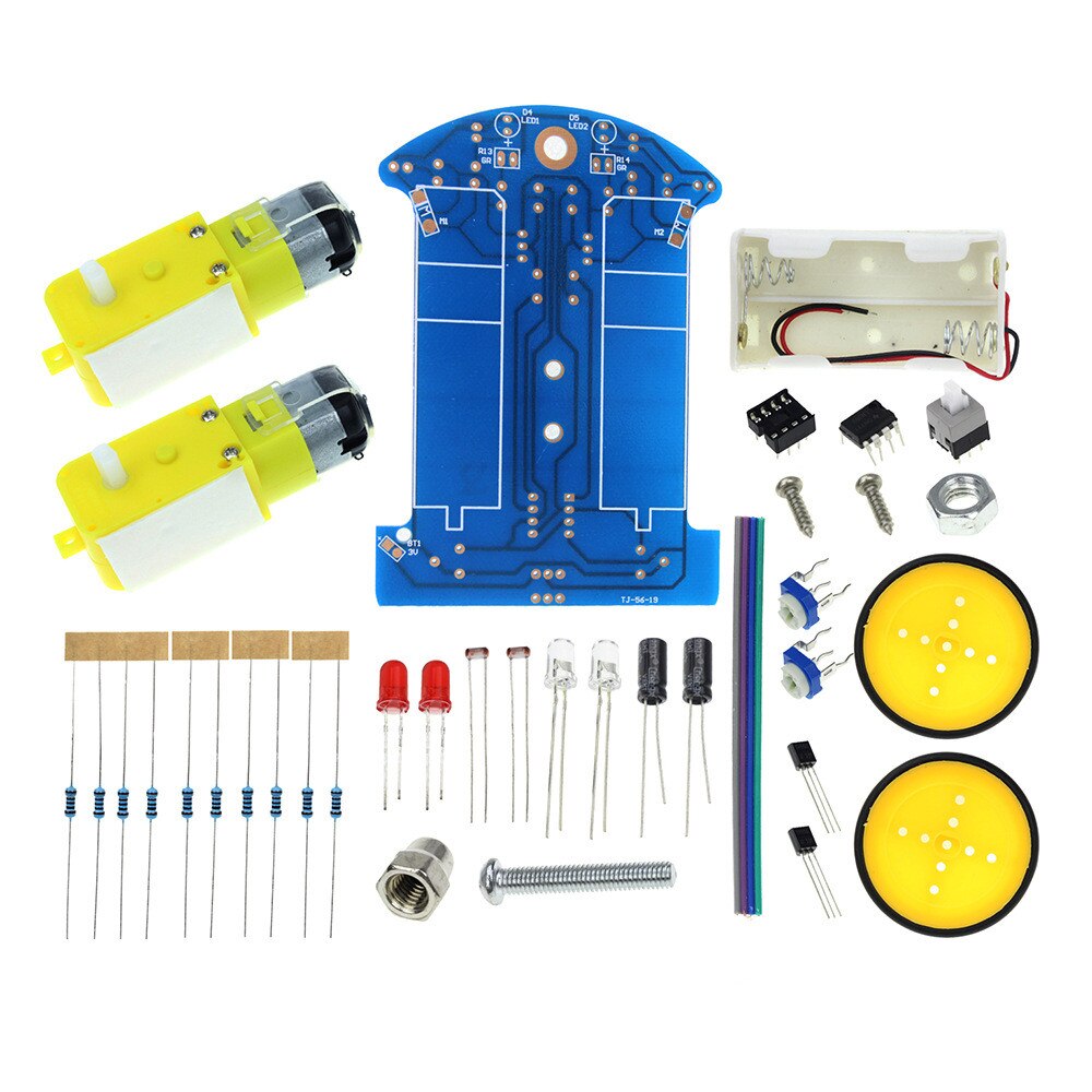 Kits de châssis de voiture intelligente Robot 2/4WD avec encodeur de vitesse pour Arduino 51, Kit de voiture intelligente à monter soi-même pour étudiant: GRAY