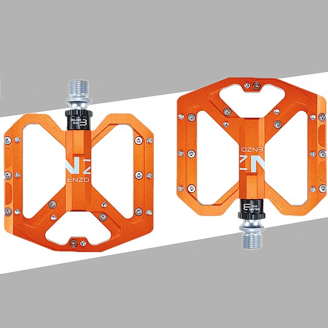 Ultraleicht ENZO Mountainbike Pedal Versiegelt 3 Lagerbier Straße Radfahren CNC Aluminium Legierung Eloxieren Flache Breite Mtb Fahrrad Pedale: NEZO Orange