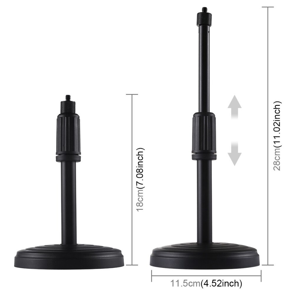 Justerbar 18 to 28cm højde metal skrivebord makeup lys desktop stand mount beslag til fotografering led makeup spejl ring lys