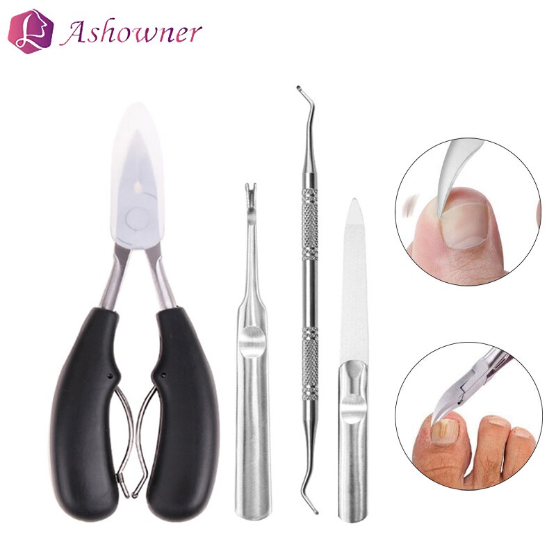 Toe Nail Clipper Cutter Correction Sharp Curved Paronychia Thick Nail Ingrown Dead Skin Pliers Trimming Nipper Pedicure Tool Kit
