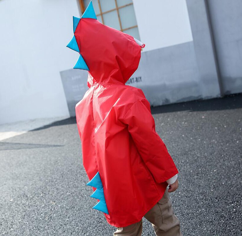 Chubasquero de Poliéster con Bonito de Dinosaurio para Niños y Niñas, Abrigo Impermeable para Exteriores, Chaqueta de Lluvia Amarilla, Poncho para Bebé