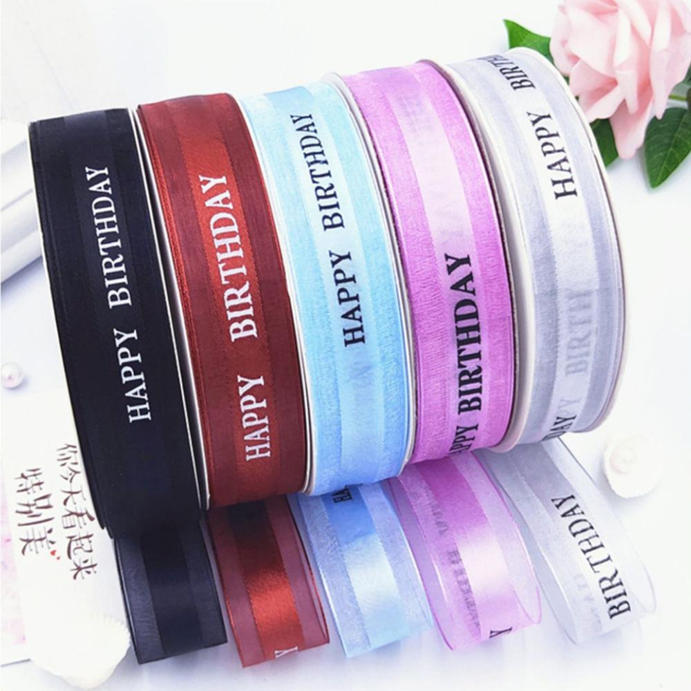 Rubans en Polyester pour décoration de gâteau d'anniversaire, 25mm, décoration de carte de noël pour fête de mariage, bricolage fait à la main, emballage de , rubans décoratifs