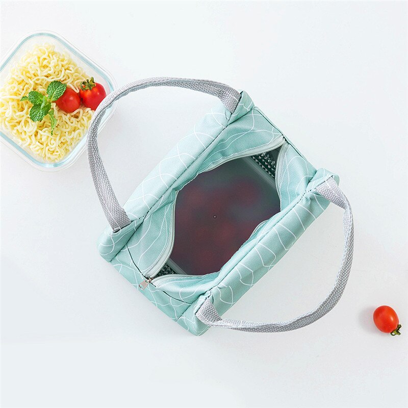 Purdored 1 Pc Verse Lunch Tas Geometrie Voedsel Picknick Koeltas Geïsoleerde Lunch Zakken Draagbare Student Kids Picknick Fruit Snack tas