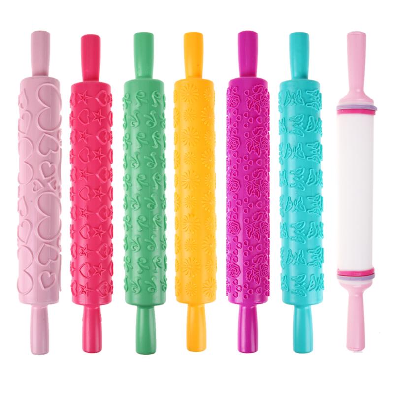 Kerst Rolling Embossing Rolling Pin Rendier Houten Gegraveerd Pin voor Keuken Cookies Cake Bakken