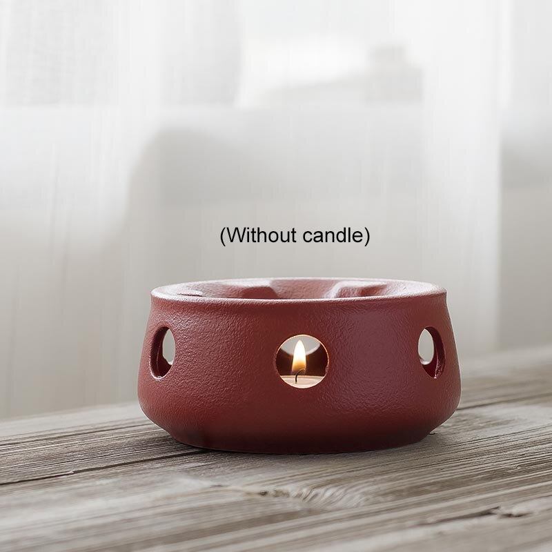 Styl japońnarty czarny Zen gruba ceramika dzbanek na herbatę cieplej podstawa ceramiczny świecznik podstawa izolacyjna podgrzewacz robić mleka akcesoria: Czerwony