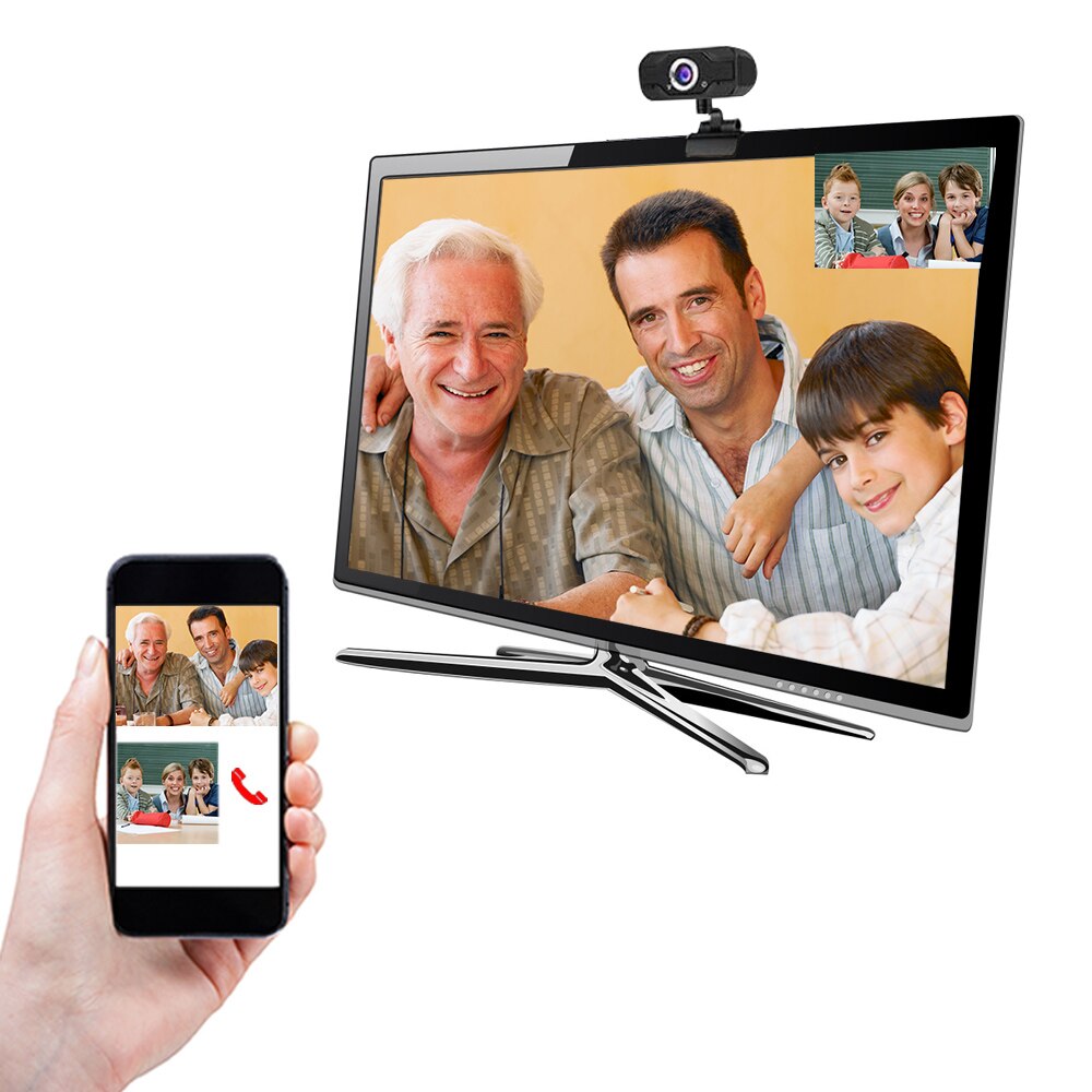 1080P HD Camera Built-in Microphone 360 Degree Rotating USB Plug Mac Laptop Desktop Camera Web Camera Connected To Mobile Phone