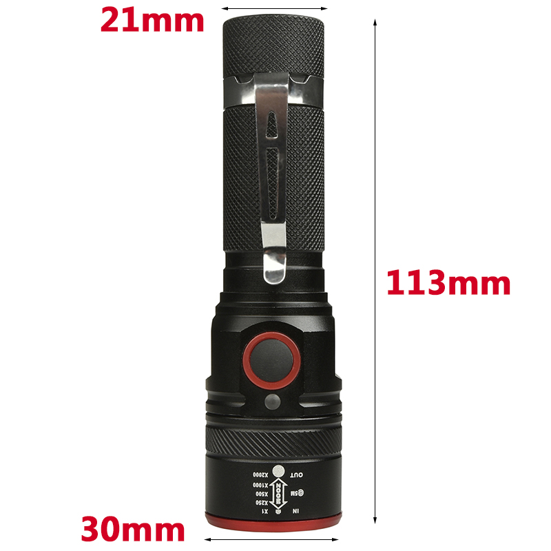 XM-L T6 Led Taschenlampe 3000lm USB Aufladbare 18650 Batterie Taschenlampe Aluminium Wasserdicht 3 Modus Laterne für Radfahren Camping Litwod