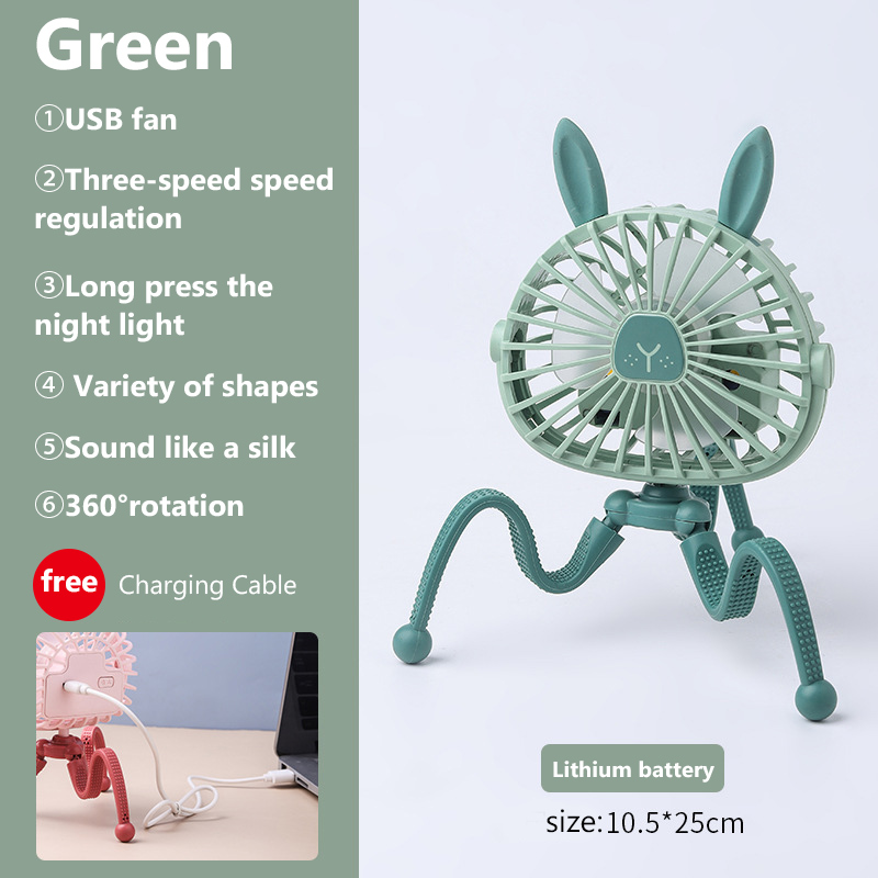 Ventilateur Portable pour siège de voiture, 500mAh, Rechargeable par USB, Mini accessoires pour poussette: WJ3794H