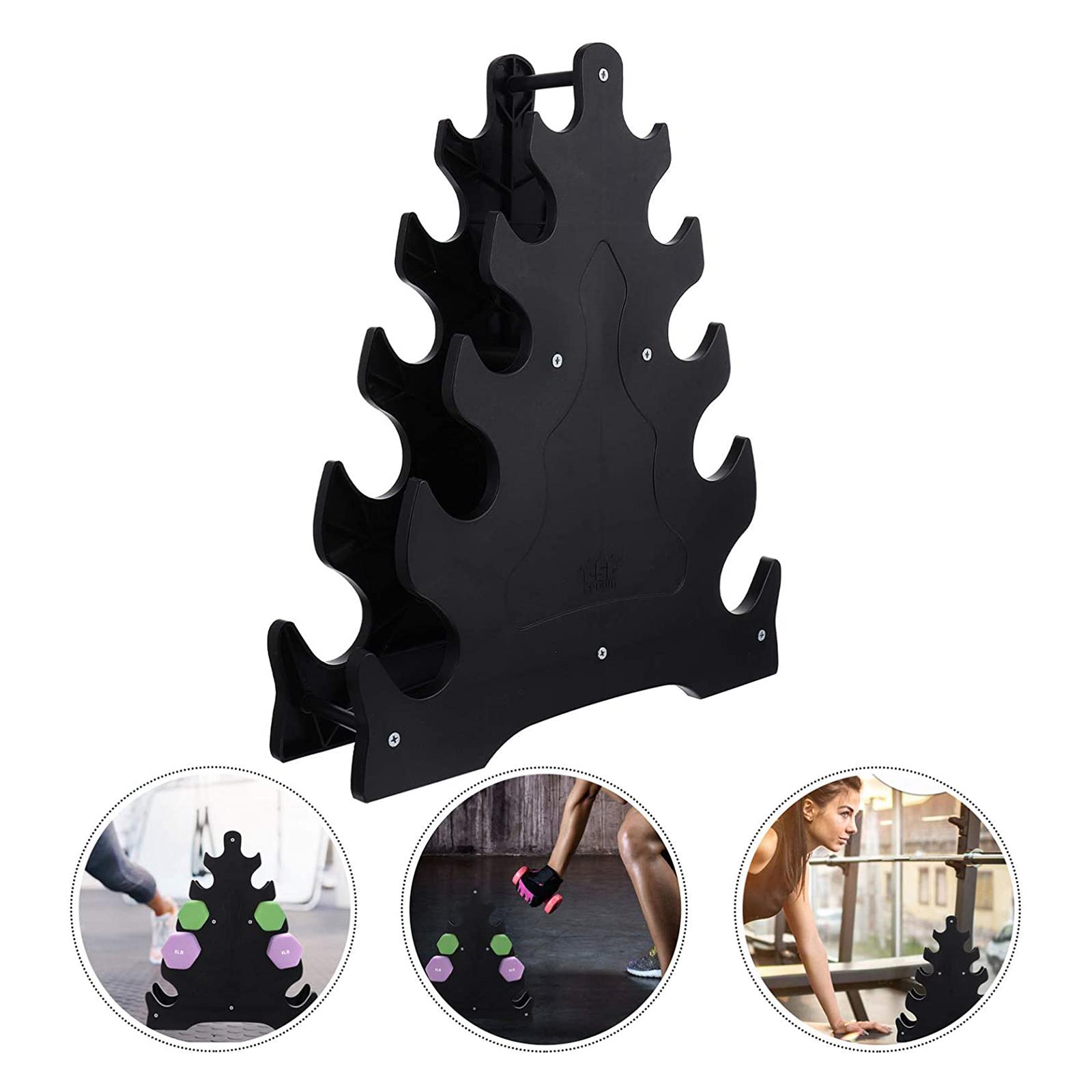 Portable Dumbbell Stand Small Dumbbell Dumbbell Rack Black 33x28x9cm